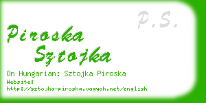 piroska sztojka business card